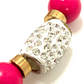 Fashion Style Pink Bracelet with Gold/Diamond design