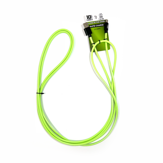 USB Type-C Charging Cable Neon Green 10 Foot Cable