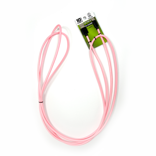 USB Type-C Charging Cable Pink 10 Foot Cable