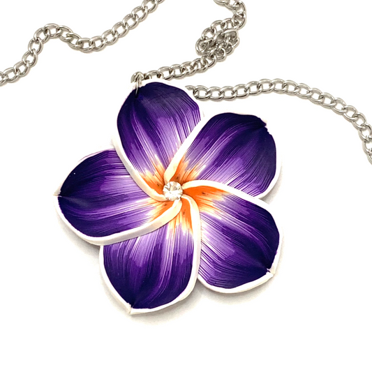 Hibiscus Flower Purple Necklace