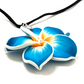 Hibiscus Flower Blue Necklace. Hawaiian inspired necklace.