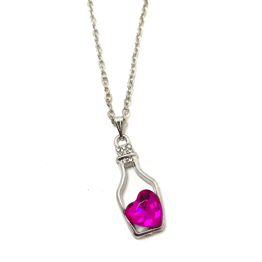 Love Potion Necklace Pink Stone